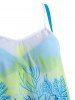 Plus Size Tree Print Twisted Bikini Swimsuits with Handkerchief Cover Up Top -  