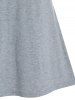 Sweat-shirt Bicolore de Grande Taille à Col Bénitier à Cordon - Multi L