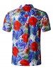 Wildflower Print Pocket Beach Short Sleeve Shirt -  