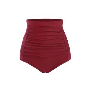 

Ruched Front High Rise Bikini Bottom, Deep red