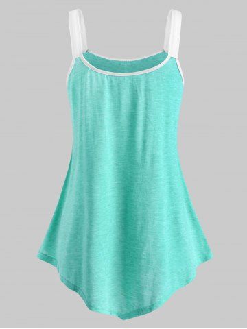 Lace Panel Button Embellished Casual Tank Top