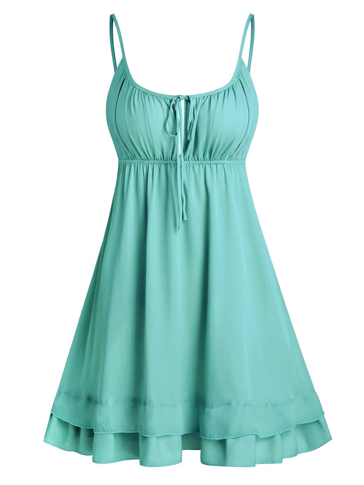 

Open Back Tie Knot Cami Dress, Medium turquoise