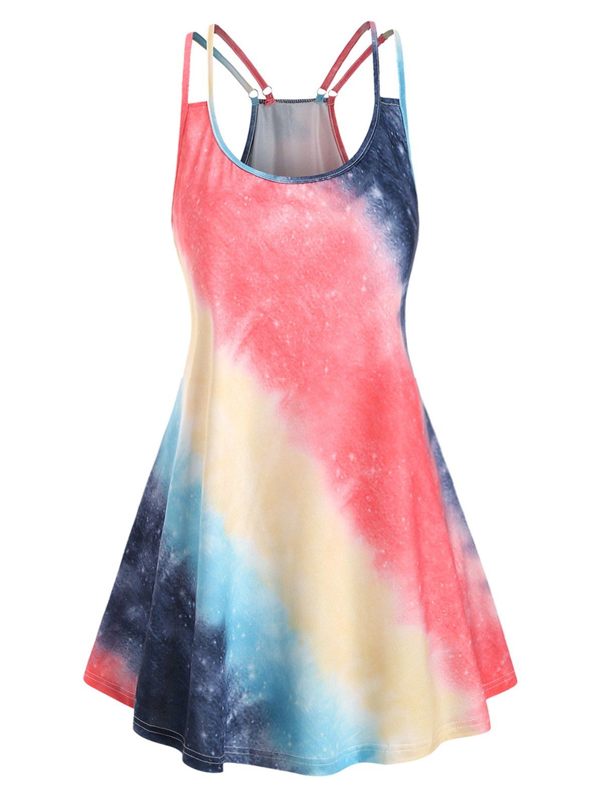 

Plus Size Tie Dye Ombre Tank Top, Light pink