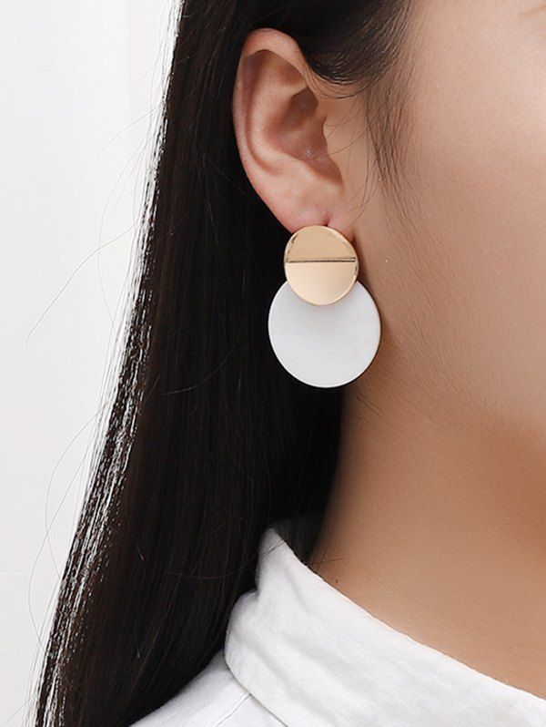 

Brief Round Acrylic Stud Drop Earrings, Golden