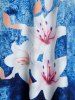 Débardeur Teinté Fleuri Imprimé de Grande Taille - Bleu clair 1X