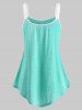 Lace Panel Button Embellished Casual Tank Top -  
