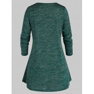 

Plus Size Space Dye Color Blocking Tunic Tee, Multi