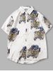 Geisha Samurai Tiger Print Pocket Shirt -  