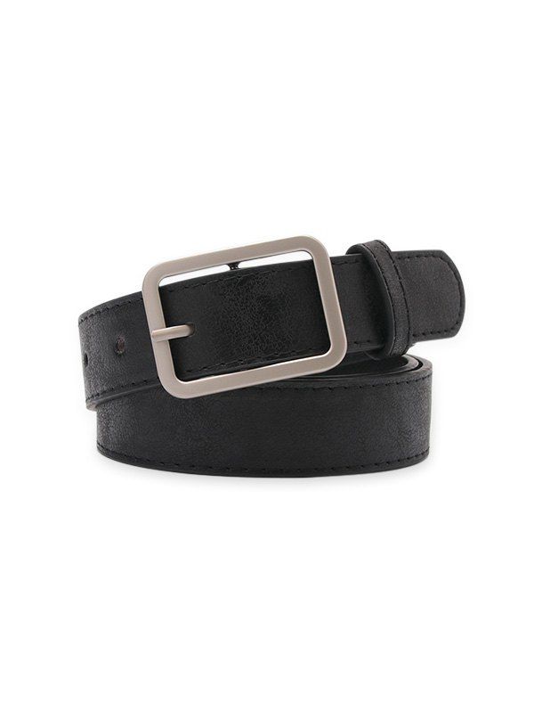 

Pin Buckle Rectangle Waist Belt, Black