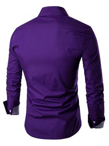 

Dragon Pattern Button Up Shirt, Purple
