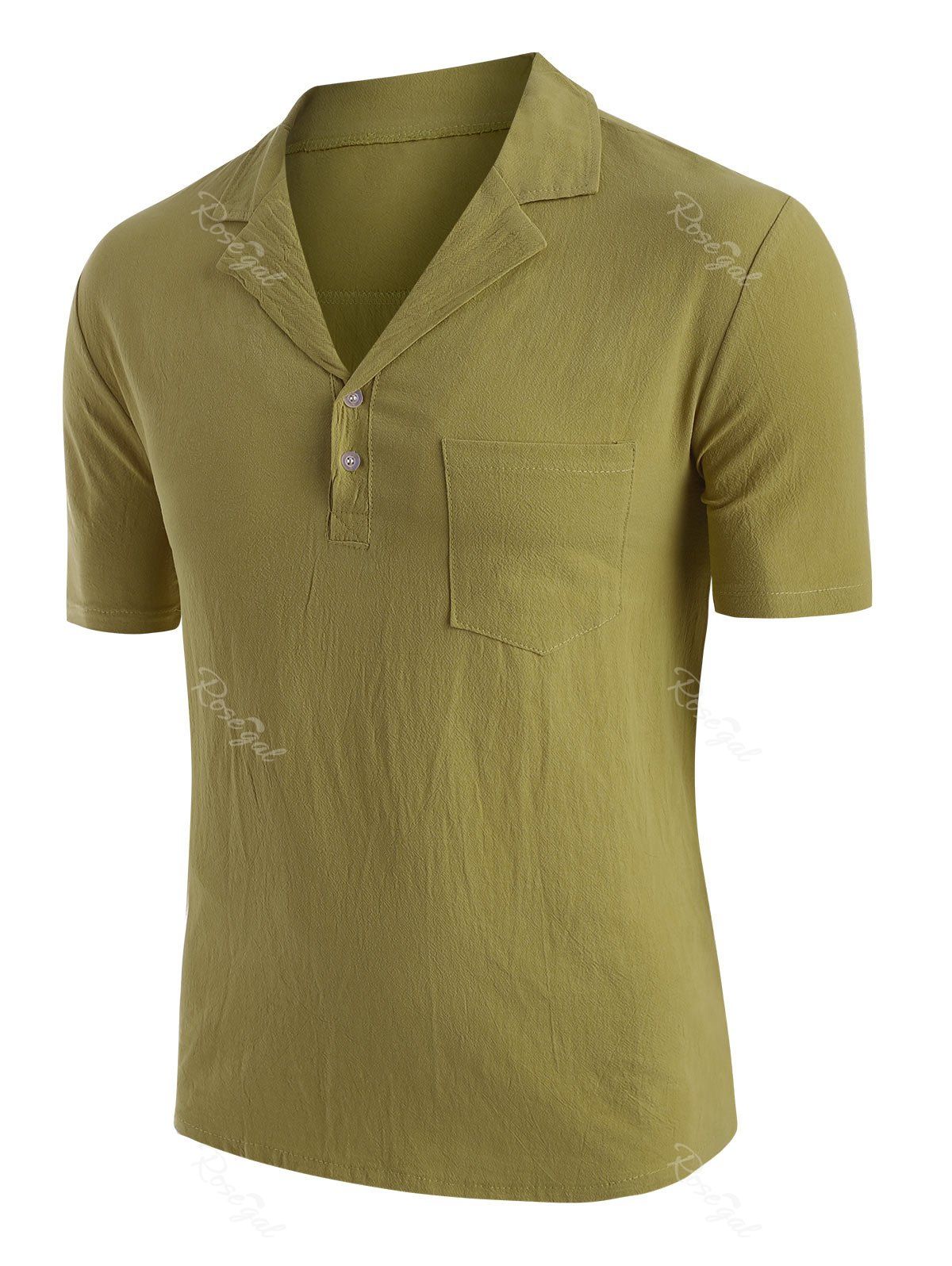 

Solid Color Chest Pocket T-shirt, Light green