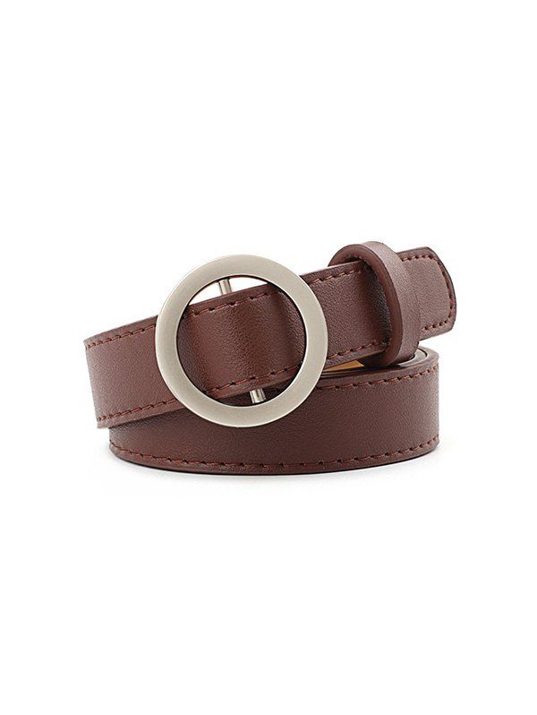 

Round Buckle Brief Waist Belt, Brown