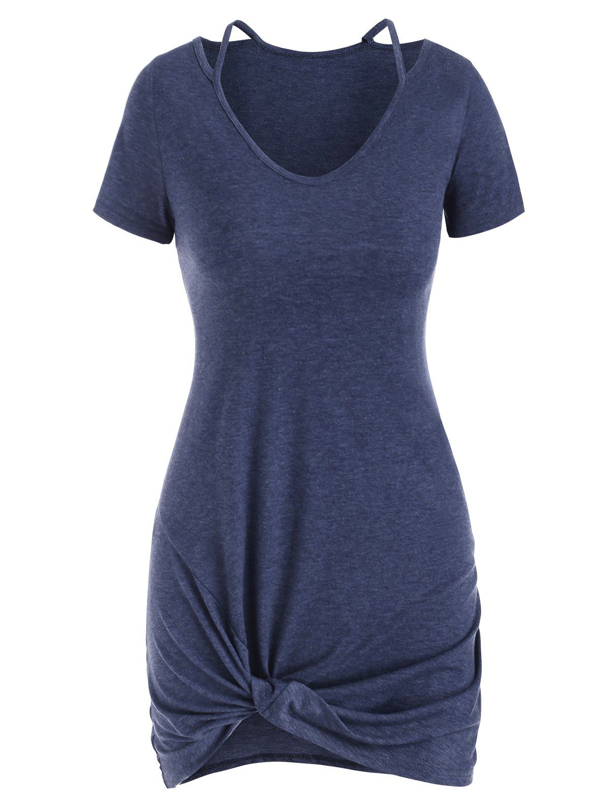

Twisted Cut Out Mini Dress, Deep blue
