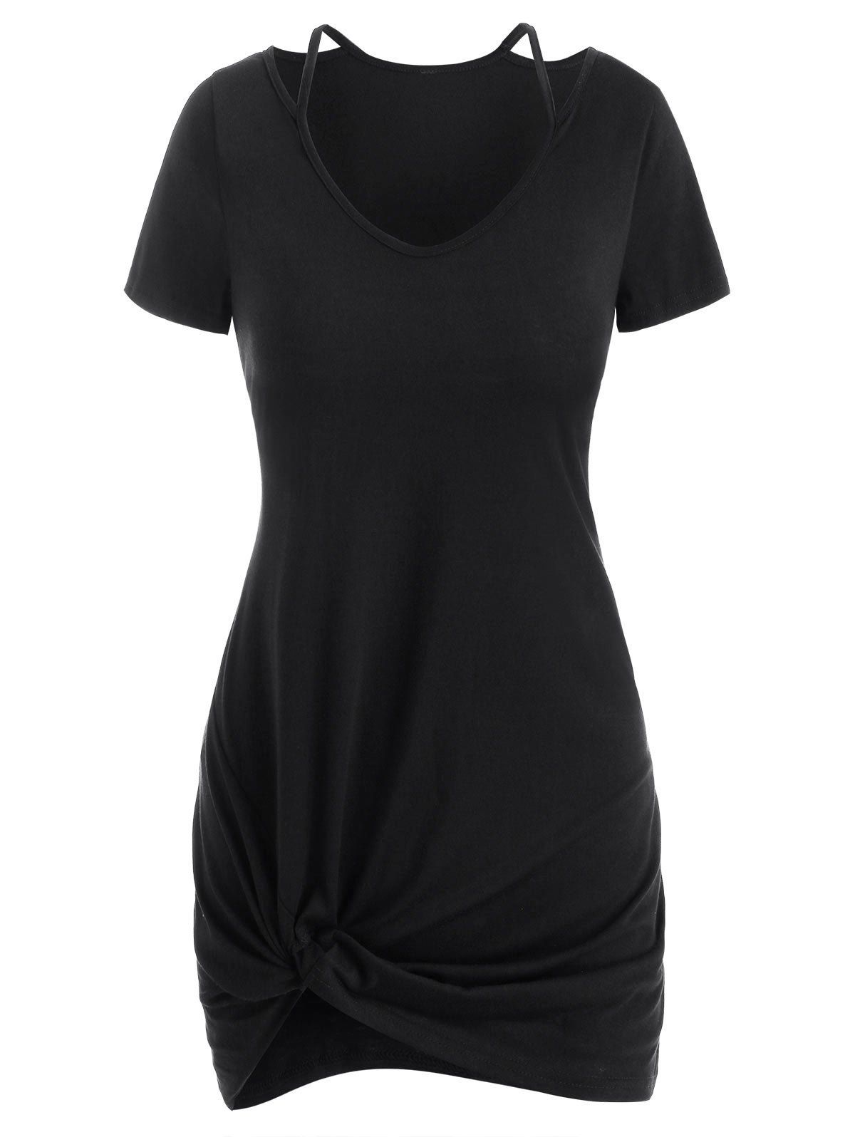 

Twisted Cut Out Mini Dress, Black