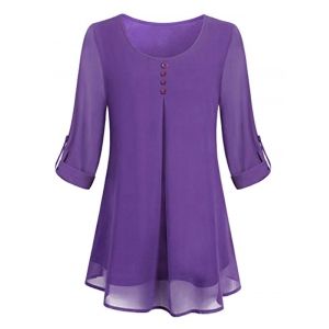 

Plus Size Lined Roll Up Sleeve Blouse, Concord