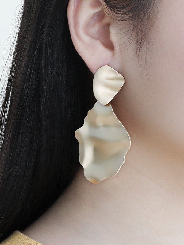 

Alloy Hammered Drop Earrings, Golden