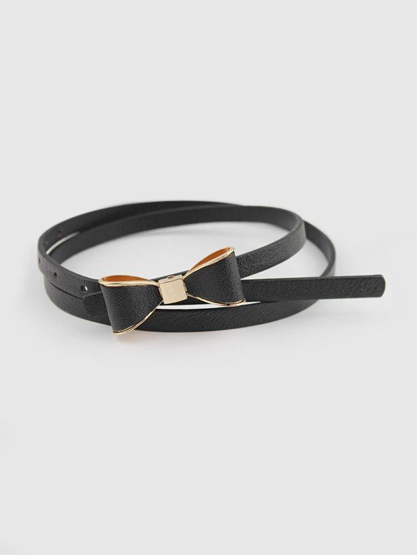 

Bowknot Decorative PU Waist Belt, Black