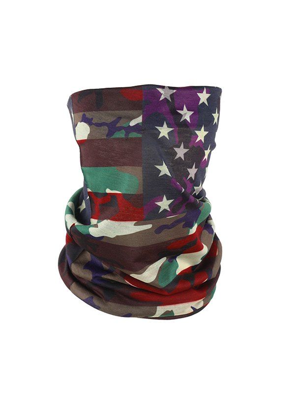 

American Flag Pattern Riding Face Mask Neck Gaiter, Multi-b
