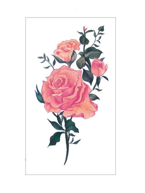 

Flower Pattern Waterproof Arm Leg Tattoo Sticker, Multi-a