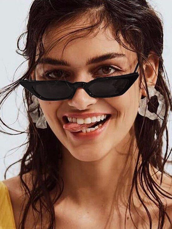 Fancy Irregular Anti UV Narrow Sunglasses  