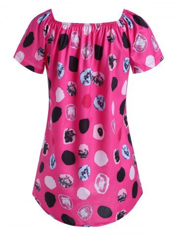 

Plus Size Printed Peasant Top, Red