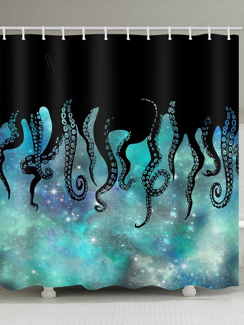 

Starry Sky Octopus Pattern Waterproof Shower Curtain, Multi