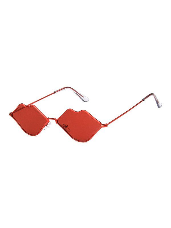 

Outdoor Lip Shape Personalized Metal Sunglasses, Red