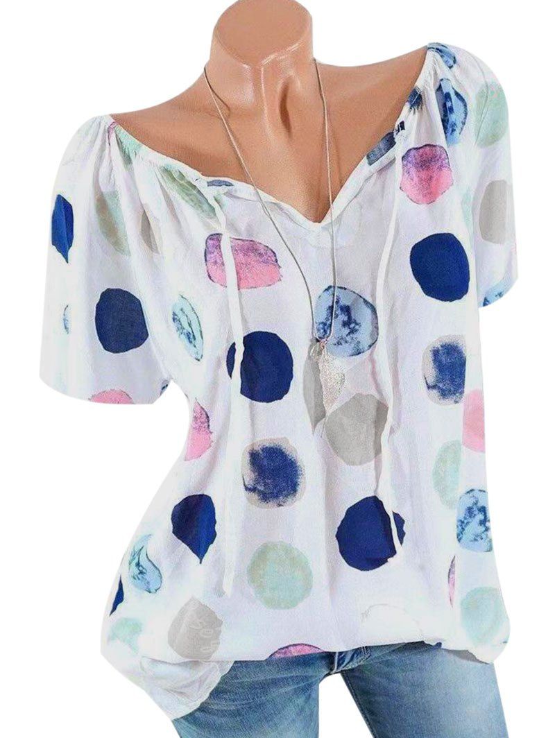 

Plus Size Printed Peasant Top, White