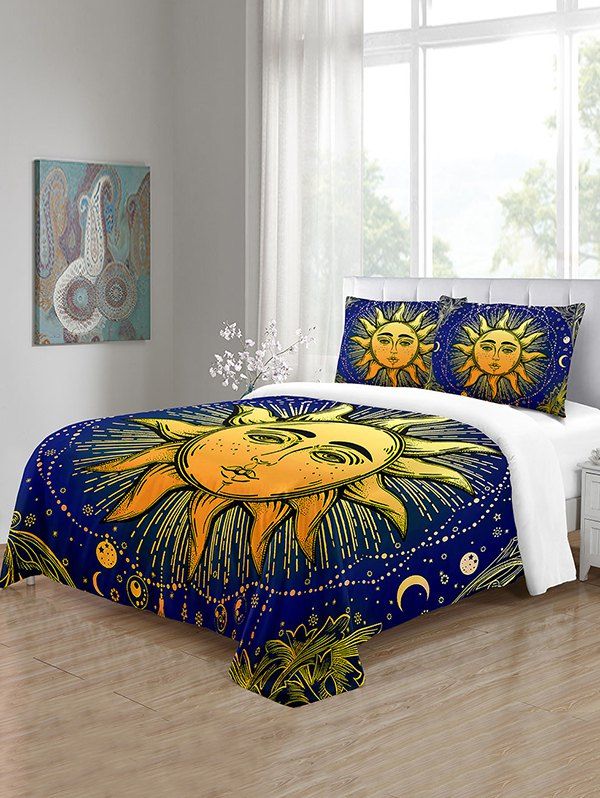

Sun And Moon Print 3PCS Bedding Set, Multi