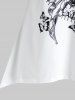 T-shirt Asymétrique à Imprimé Renaissance Grande Taille - Blanc 1X