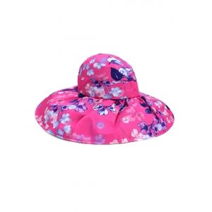 

Foldable Flower Pattern Summer UV Protection Visor Cap, Rose red