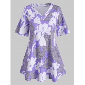 

Plus Size Printed Tunic T Shirt, Light purple