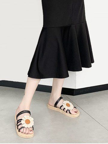 

Sunflower Convertible Strap Flat Sandals, Black