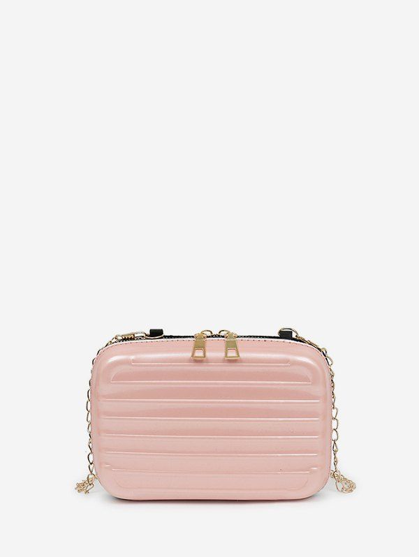 

Chain Suitcase Shape Crossbody Bag, Light pink
