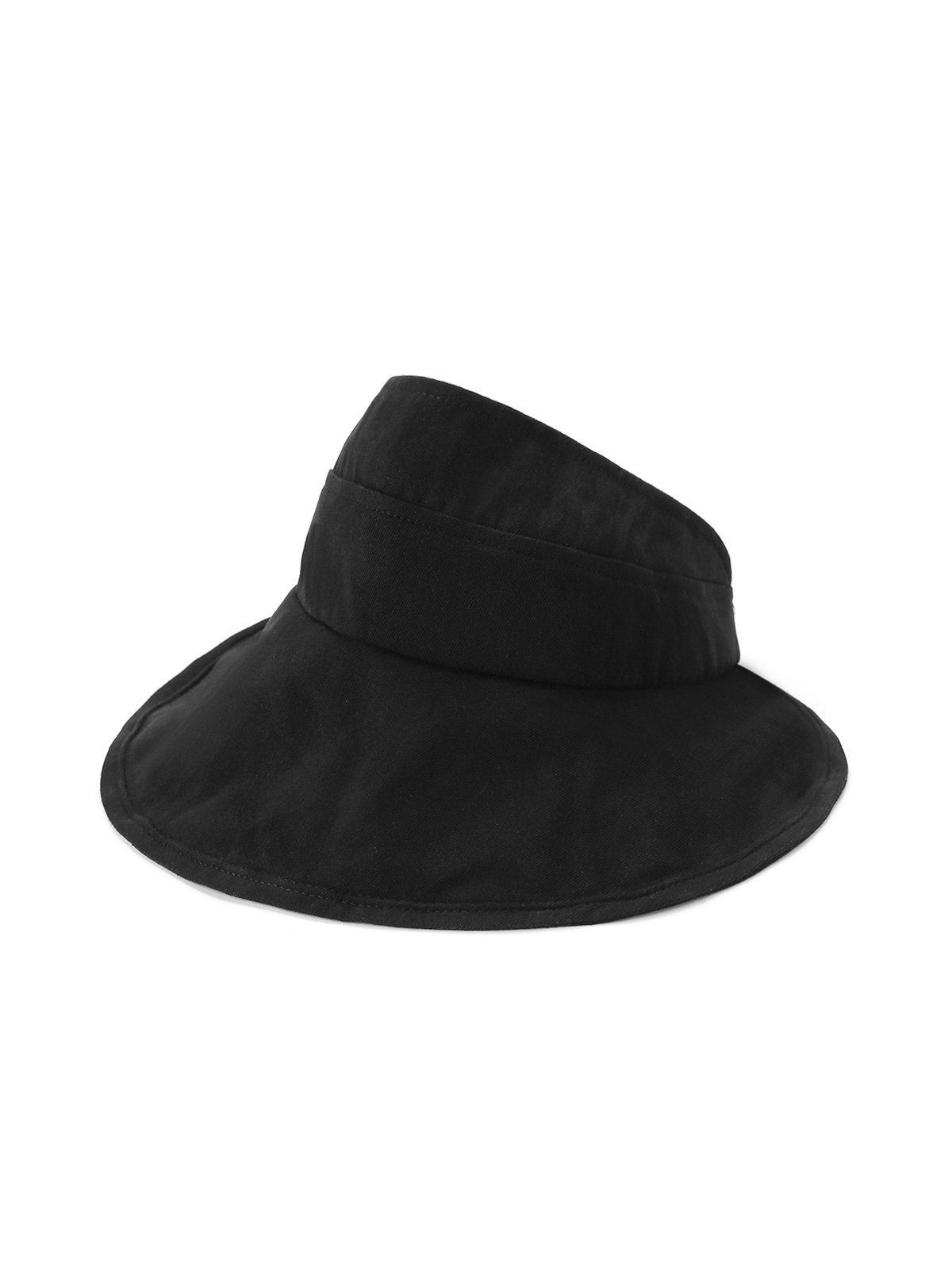 

Foldable Sunproof Solid Wide Brim Visor Hat, Black