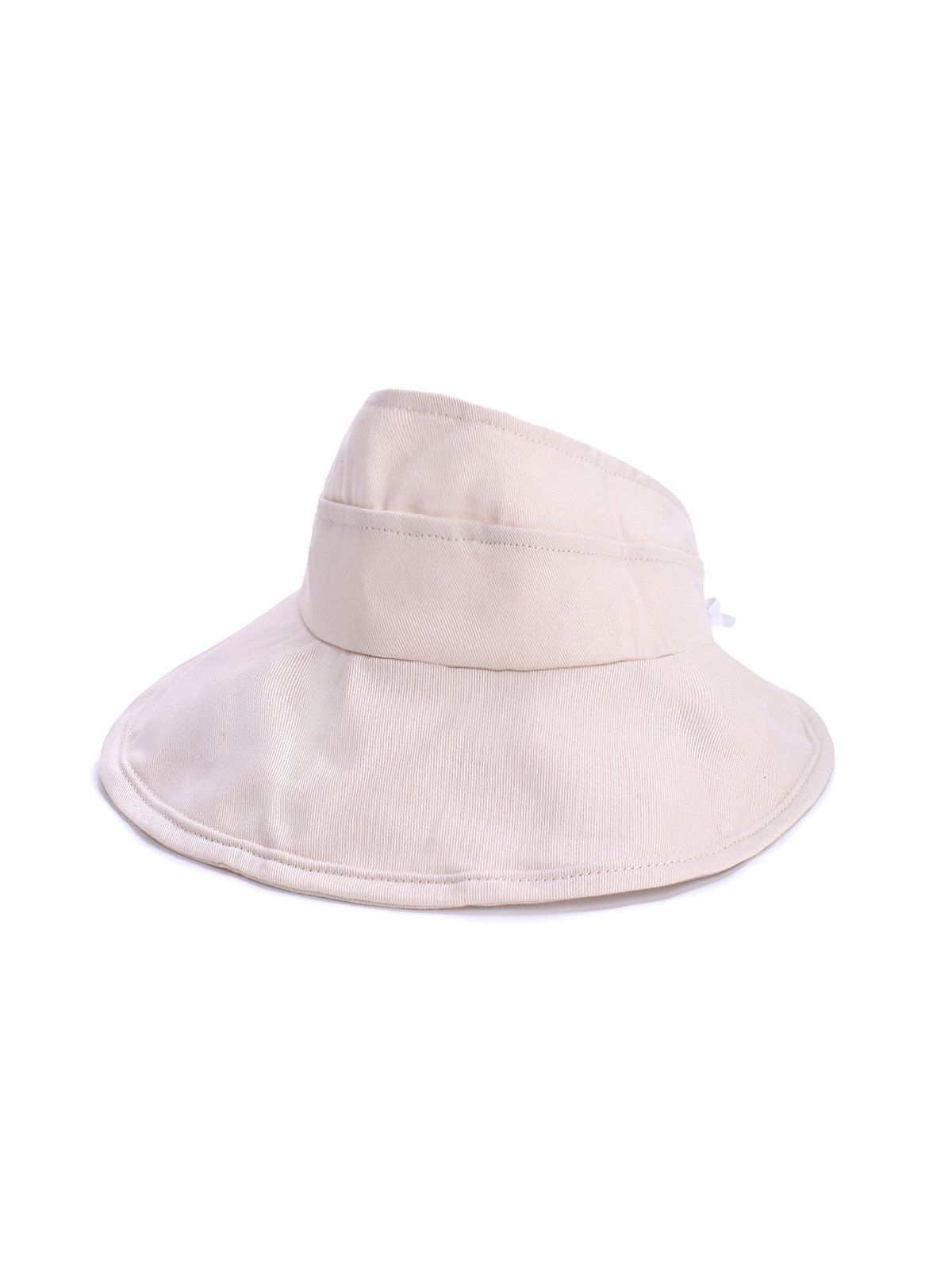 

Foldable Sunproof Solid Wide Brim Visor Hat, Beige