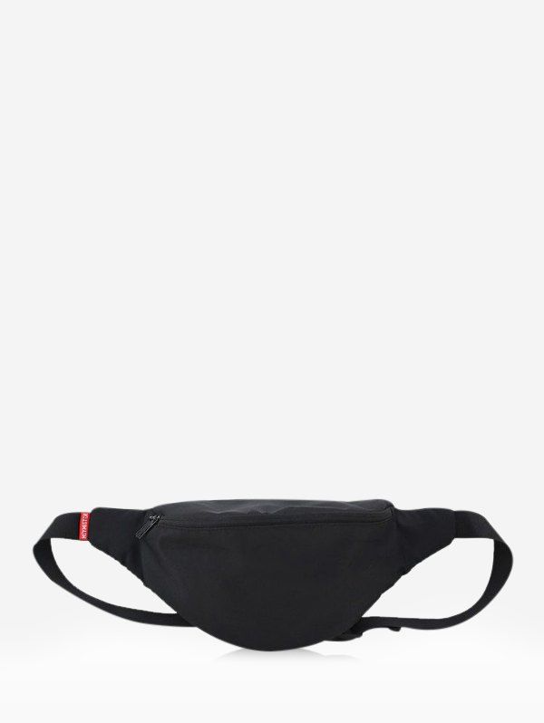 

Solid Casual Waterproof Waist Bag, Black