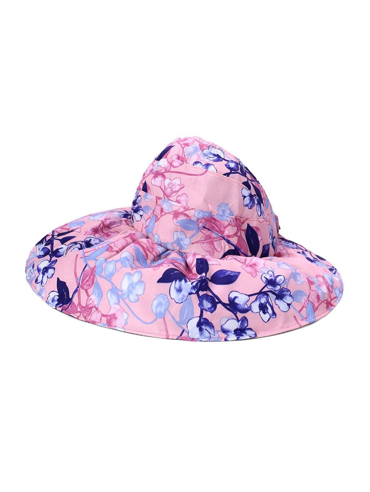 

Foldable Flower Pattern Summer UV Protection Visor Cap, Pink