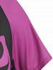 Plus Size Butterfly Print Raglan Sleeve T-shirt -  