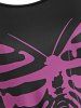 Plus Size Butterfly Print Raglan Sleeve T-shirt -  