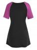 Plus Size Butterfly Print Raglan Sleeve T-shirt -  
