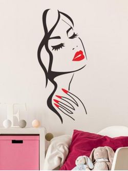 Beauty Sketch Print Decorative Wall Art Stickers - BLACK - 58X25CM