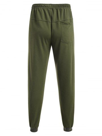 

Colorblock Panel Elastic Waist Jogger Sweatpants, Army green