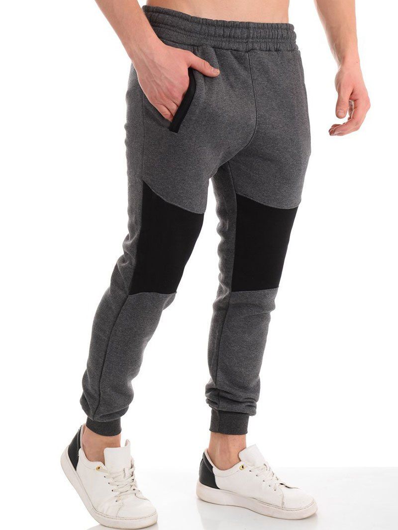 

Colorblock Panel Casual Jogger Sweatpants, Dark gray