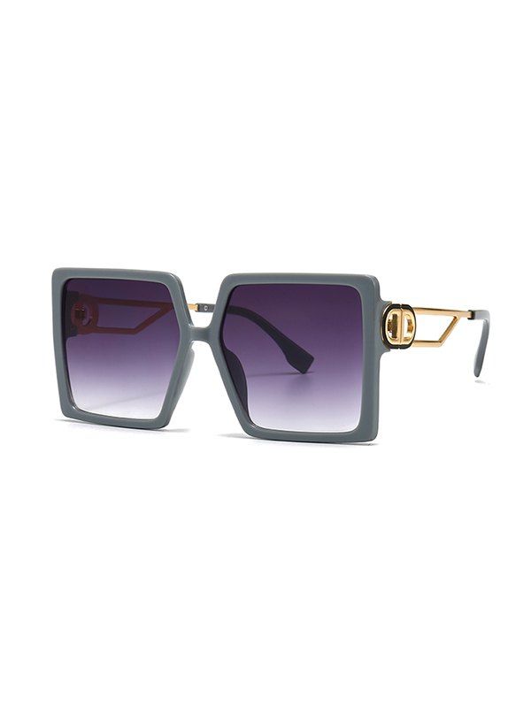 

Hollow Temple Square Oversized Sunglasses, Gray