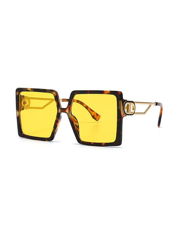 

Hollow Temple Square Oversized Sunglasses, Yellow