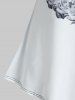 T-shirt Tunique Motif d'Ange Renaissance de Grande Taille à Manches Raglan - Blanc L