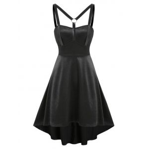 

O Ring Strappy High Waist Dress, Black