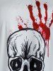 Plus Size Halloween Skull Bloody Hands Print T Shirt -  