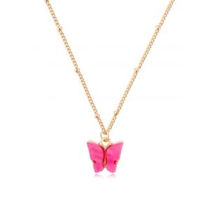 

Acrylic Butterfly Pendant Chain Necklace, Rogue pink
